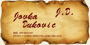 Jovka Duković vizit kartica